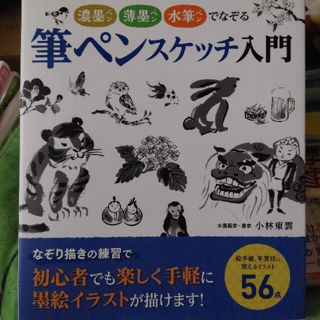 濃墨ペン薄墨ペン水筆ペンでなぞる筆ペンスケッチ入門 エンタメ/ホビーの本(アート/エンタメ)の商品写真