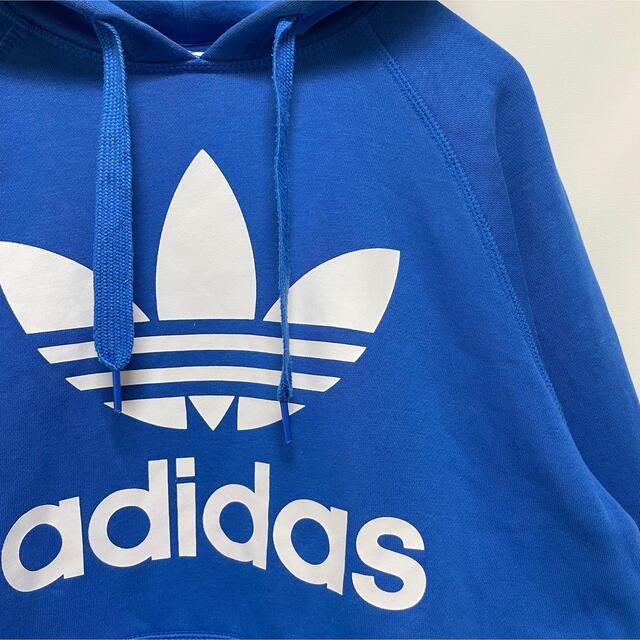 adidas(アディダス)のadidas アディダス ビックロゴ スウェット パーカー ブルー メンズM メンズのトップス(パーカー)の商品写真