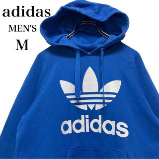 アディダス(adidas)のadidas アディダス ビックロゴ スウェット パーカー ブルー メンズM(パーカー)