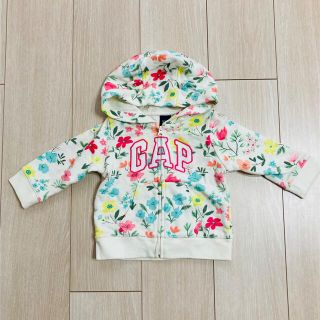 ギャップ(GAP)のbabyGAP 80センチ　花柄くまみみ付パーカー(ジャケット/コート)