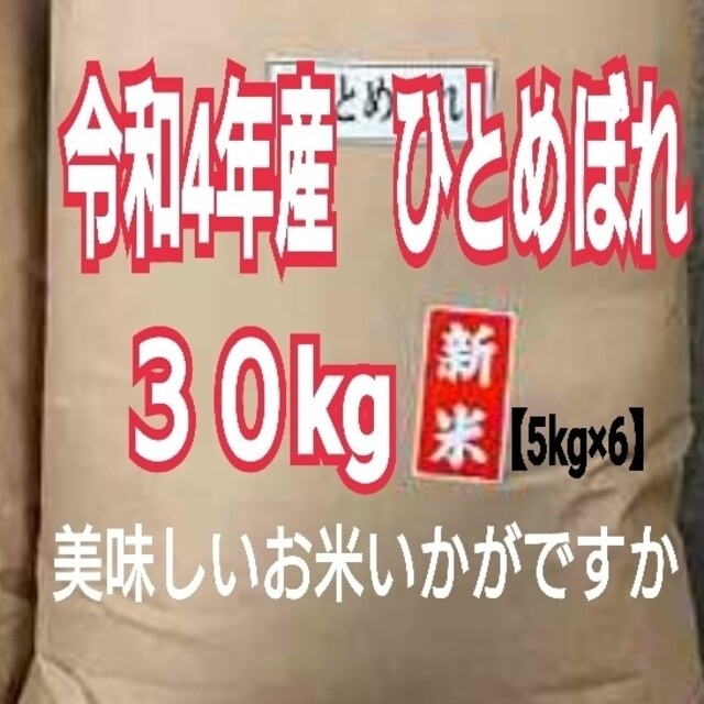 お米　ひとめぼれ【令和3年産】精米済み　30キロ 食品/飲料/酒の食品(米/穀物)の商品写真