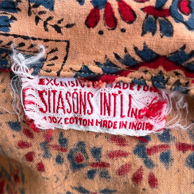 ビンテージ SITASONS INTL Inc. インド綿 ワンピース 古着 流行に 65.0