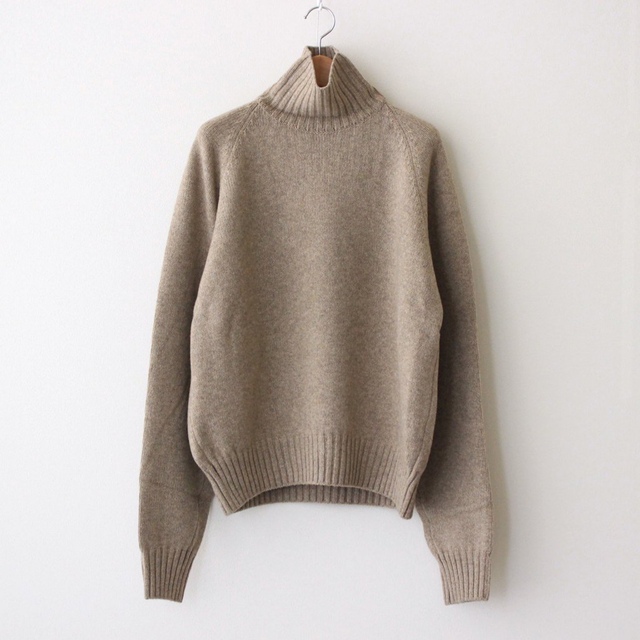 トップスEX Fine Lambs Loose High Neck Knit