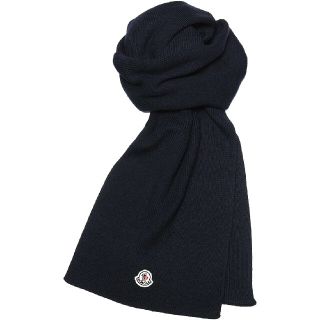 モンクレール(MONCLER)の【ほぼ新品】モンクレール スカーフ マフラー ネイビー ウール100%(マフラー)