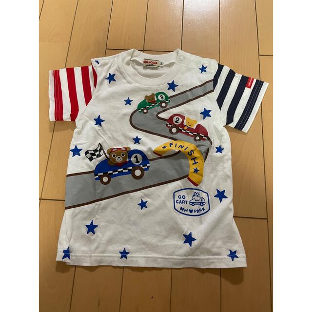 mikihouse(ミキハウス)のミキハウス　プッチーくんカーレースTシャツ　90センチ キッズ/ベビー/マタニティのキッズ服男の子用(90cm~)(Tシャツ/カットソー)の商品写真