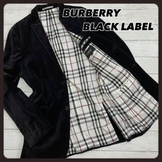 バーバリーブラックレーベル(BURBERRY BLACK LABEL)のバーバリーブラックレーベル テーラードジャケット 黒 コーディロイ ノバチェック(テーラードジャケット)