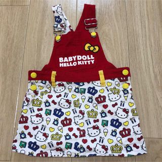 ベビードール(BABYDOLL)の美品　ベビードール　ハローキティ　オーバーオール　サロペット(ワンピース)