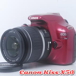 Canon - ❤️Canon EOS Kiss X50❤️オシャレなワインレッド❤️スマホ転送
