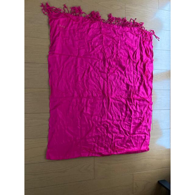 シルク　ピンク　ショール レディースのファッション小物(マフラー/ショール)の商品写真