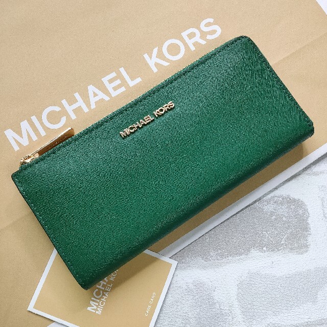 MICHAEL KORS マイケルコース　折り財布　ライト　グリーン　新品