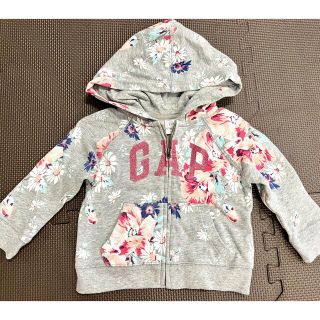 ベビーギャップ(babyGAP)のbaby GAP ベビーギャップ パーカー グレー 花柄 12〜18ヶ月(トレーナー)