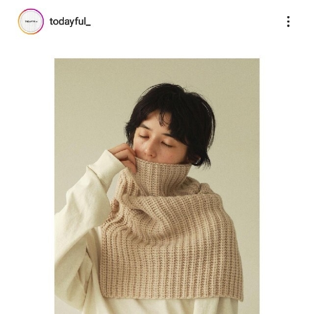 【美品】TODAYFUL ボリュームニットネックウォーマー ストール マフラー | フリマアプリ ラクマ