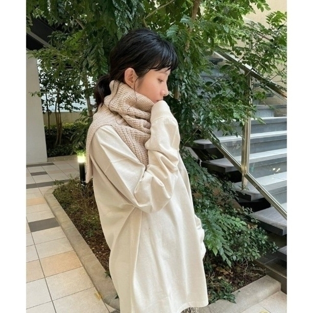 【美品】TODAYFUL ボリュームニットネックウォーマー ストール マフラー
