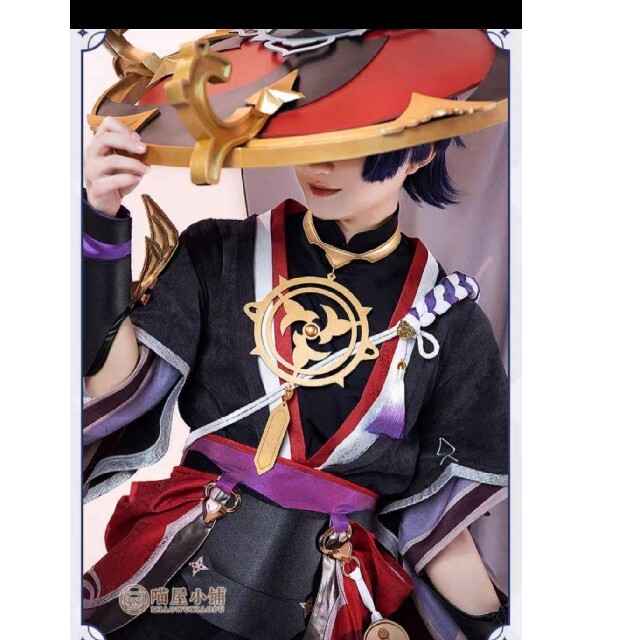 原神 散兵 スカラマシュ 猫屋小舗 コスプレ 衣装 帽子 黒 ウィッグの
