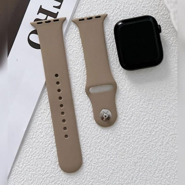 AppleWatch シリコンバンド ブラウン ベージュ 38/40/41㎜ レディースのファッション小物(腕時計)の商品写真