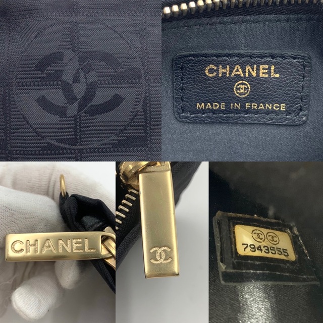 CHANEL シャネル ポーチ ニュートラベルライン アクセサリーポーチ 化粧ポーチ ココマーク ココ ナイロン    ブラック 黒 ゴールド金具 レディース ギフト【品】約21cm縦