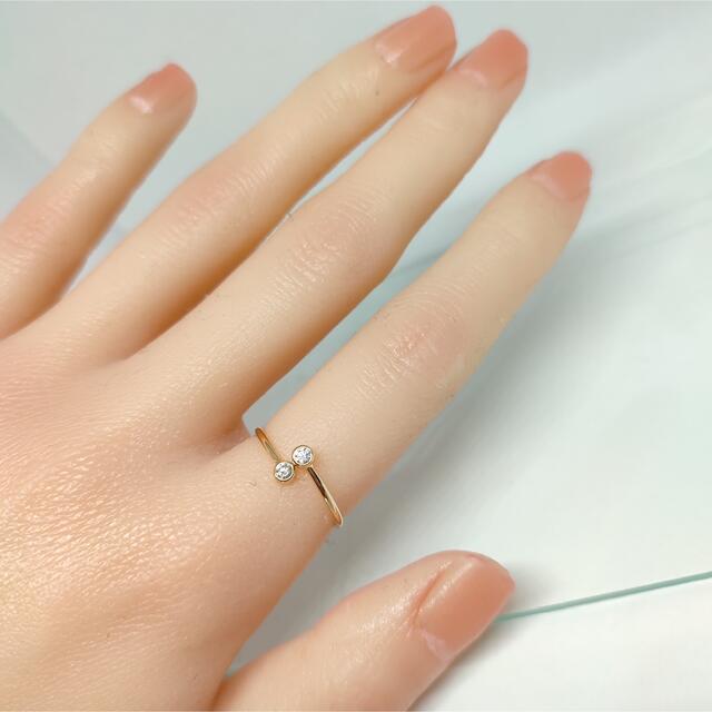 Tiffany & Co.(ティファニー)の※お値下げ不可　Tiffany ティファニー フープ ダイヤ 2P 750PG レディースのアクセサリー(リング(指輪))の商品写真