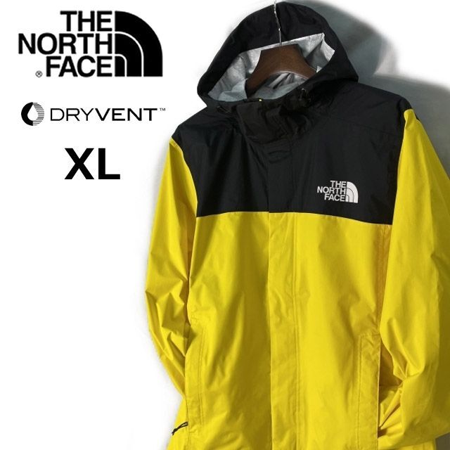 THE NORTH FACE(ザノースフェイス)のノースフェイス ナイロンジャケット 撥水(XL)黄黒(ロゴプリント)180915 メンズのジャケット/アウター(マウンテンパーカー)の商品写真