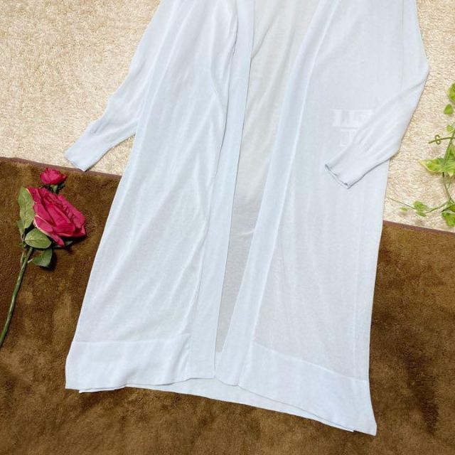 theory luxe♡ロングカーディガン 薄手 羽織り ライトブルー 38