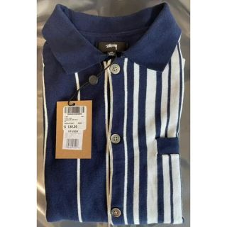 STUSSY - STUSSY STRIPED KNIT SHIRT NAVY 21AWの通販 by