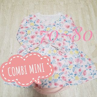 コンビミニ(Combi mini)のCOMBI MINI花柄長袖ワンピース70-80(ワンピース)