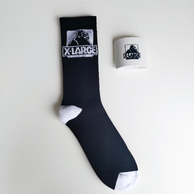XLARGE(エクストララージ)のX-LARGE エクストララージ 靴下 ロゴ ソックス 黒 メンズのレッグウェア(ソックス)の商品写真