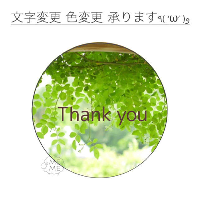 T-0061 グリーンカーテン サンキューシール Thank you ハンドメイドの文具/ステーショナリー(カード/レター/ラッピング)の商品写真