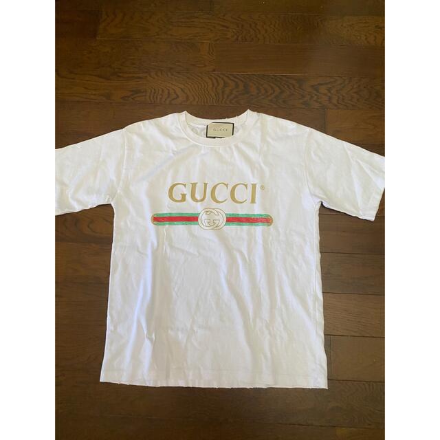 Gucci - 美品 GUCCI ヴィンテージ加工 ロゴ Tシャツ バック刺繍の通販