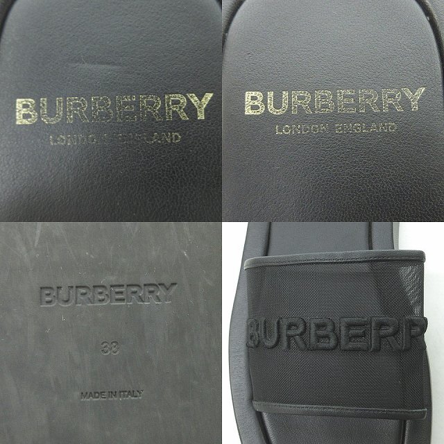 BURBERRY(バーバリー)のリカルド・ティッシ RT シャワーサンダル メッシュ 黒 38 24.5cm レディースの靴/シューズ(サンダル)の商品写真