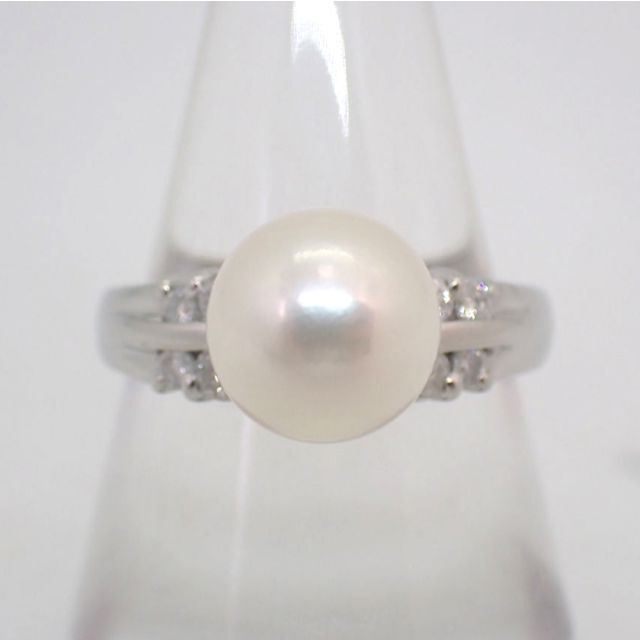 リング(指輪) Pt900 アコヤ真珠/ダイヤモンド リング 11号[g875-2］