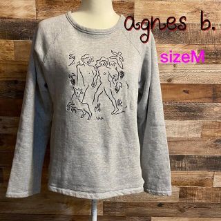 agnes b. 　半袖　Tシャツ　グレー　生地厚め　スウェット風Tシャツ