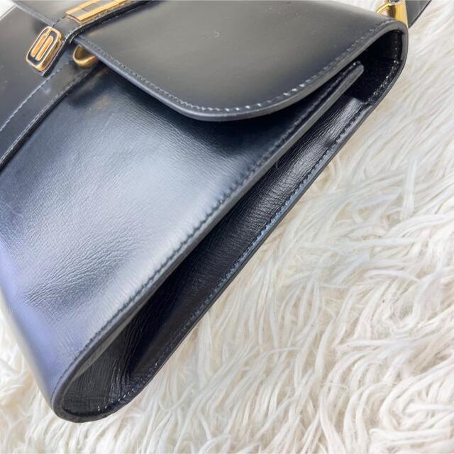 希少♥ディオール ショルダーバッグ フォーマル ゴールド金具 レザー ブラック