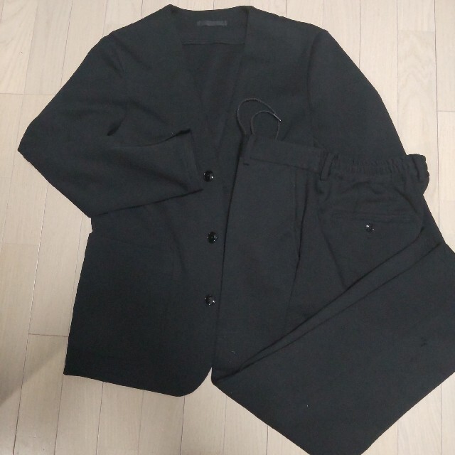AOKI(アオキ)のAOKI パジャマスーツ ブラック 洗えるセットアップ ストレッチ メンズのスーツ(セットアップ)の商品写真
