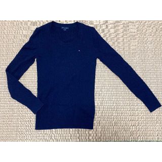 トミーヒルフィガー(TOMMY HILFIGER)のトミーヒルフィガーTOMMY HILFIGER紺色ニットセーター　M(ニット/セーター)