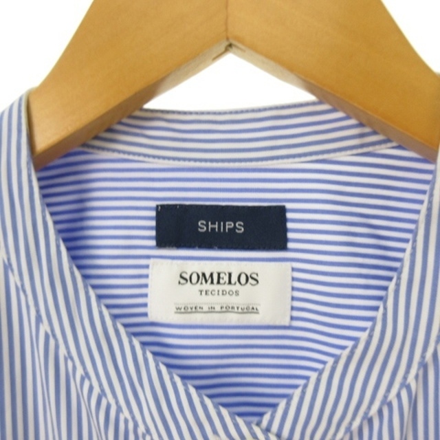 SHIPS(シップス)のシップス  ソメロス シャツワンピース ロング ストライプ 長袖 ONE 青  レディースのワンピース(ロングワンピース/マキシワンピース)の商品写真