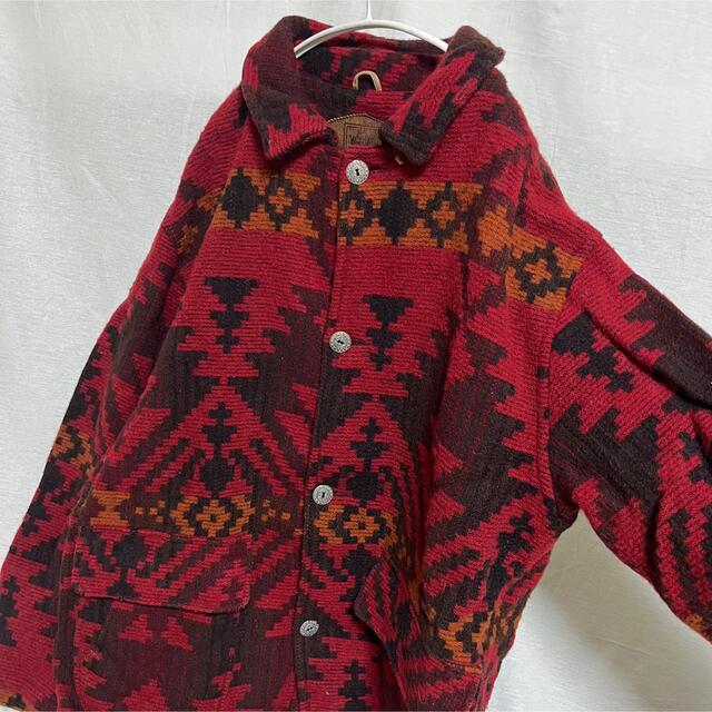 希少90s 美品 アメリカ製 ウールリッチ Woolrich ネイティブボーダー