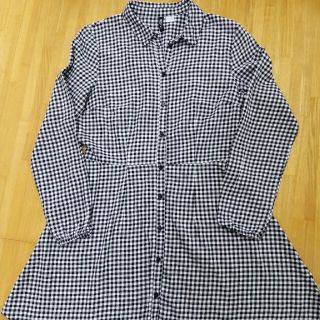 エイチアンドエム(H&M)の美品チェックシャツワンピ(シャツ/ブラウス(長袖/七分))