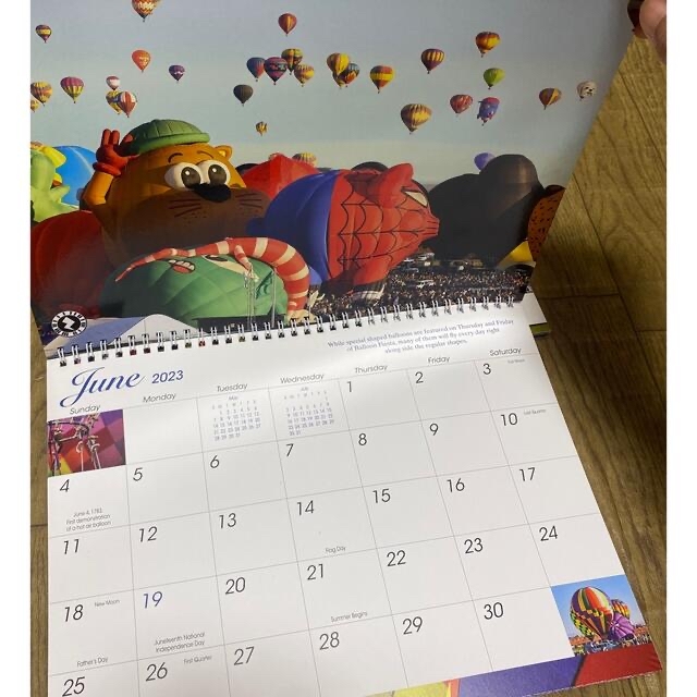 【2023年】オフィシャルカレンダー　10冊組　アルバカーキ　バルーン インテリア/住まい/日用品の文房具(カレンダー/スケジュール)の商品写真