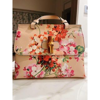 グッチ(Gucci)のグッチ　バンブー　ブルーム　ショルダーバッグ　ピンク(ショルダーバッグ)