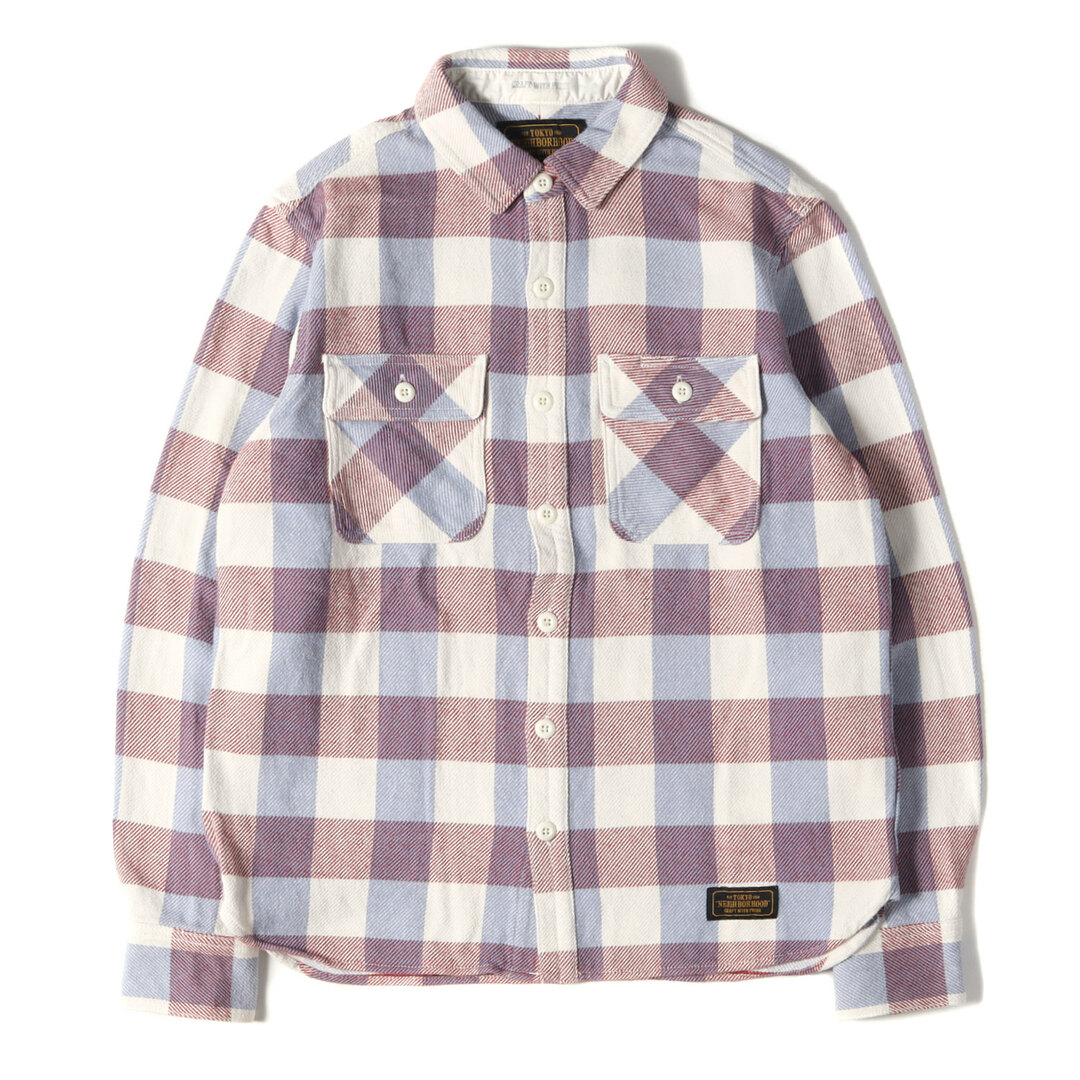 NEIGHBORHOOD ネイバーフッド シャツ ヘビー チェック フランネルシャツ CABELLA C-SHIRT. LS 17SS バーガンディー ライトブルー ホワイト S トップス 長袖 カジュアルシャツ【メンズ】