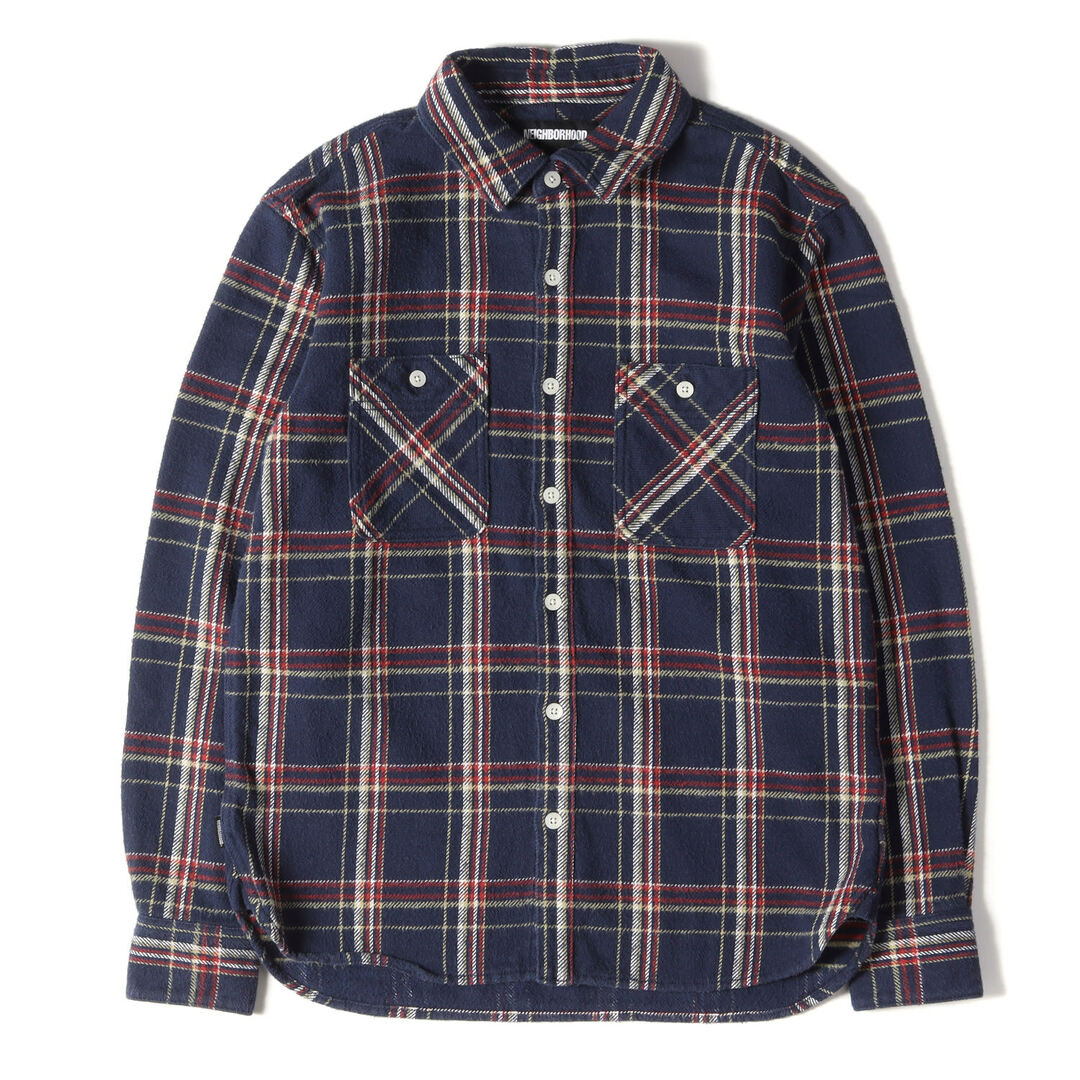 NEIGHBORHOOD ネイバーフッド シャツ ヘビー チェック フランネルシャツ LUMBERS C-SHIRT . LS 20AW ネイビー レッド 紺赤 S トップス 長袖 カジュアルシャツ【メンズ】