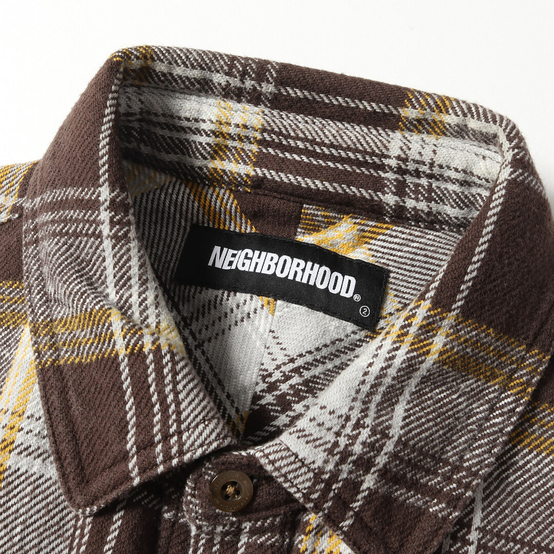 NEIGHBORHOOD ネイバーフッド シャツ サイズ:M 20AW グリッド柄 BDU ストレッチ ミリタリーシャツ 長袖 GRID BDU / ER-SHIRT. LS チャコール トップス カットソー カジュアルシャツ ブランド【メンズ】