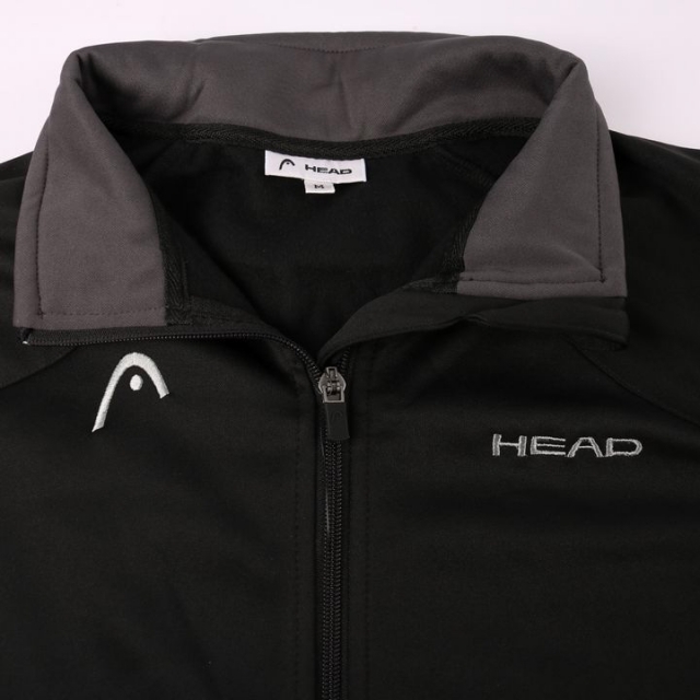 HEAD(ヘッド)のヘッド 長袖ジャージ ジップアップ ハイネック ポイントロゴ スポーツウェア メンズ Mサイズ ブラック HEAD メンズのトップス(ジャージ)の商品写真