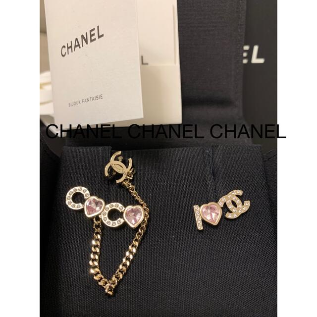 CHANEL(シャネル)の新品未使用♡国内正規品 CHANEL ピンク ハート イヤカフ ピアス シャネル レディースのアクセサリー(ピアス)の商品写真