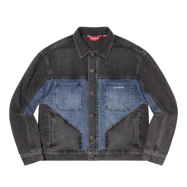 新品 Supreme 2-Tone Paneled Denim Jacket