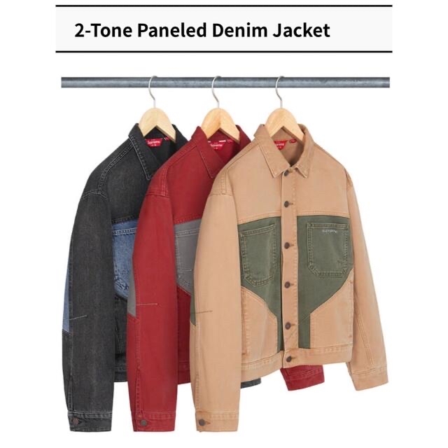 新品 Supreme 2-Tone Paneled Denim Jacket