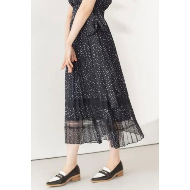 7月限定Polka Dot SideBow Pleated Dress