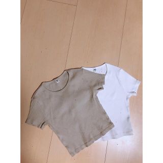 ユニクロ(UNIQLO)の新品　ネブクルーネッククロップドT xsサイズ(Tシャツ(半袖/袖なし))