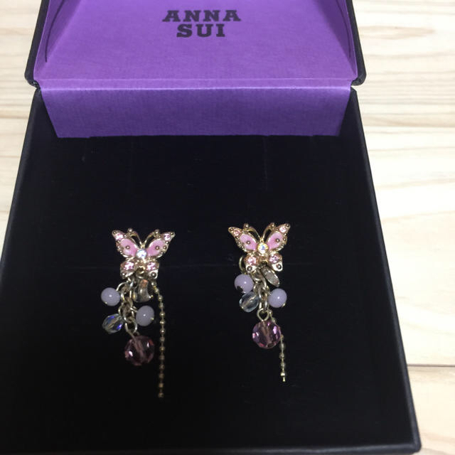 Anna Sui Anna Suiピアス 蝶 ピンク 箱付きの通販 By ちょめん S Shop アナスイならラクマ