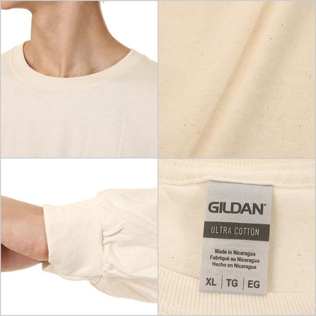 GILDAN(ギルタン)の【新品】ギルダン 長袖 Tシャツ XL ナチュラル 無地 ロンT メンズ メンズのトップス(Tシャツ/カットソー(七分/長袖))の商品写真